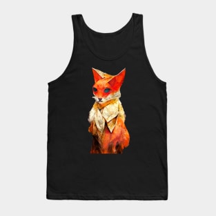 Fox watercolor painting #fox Tank Top